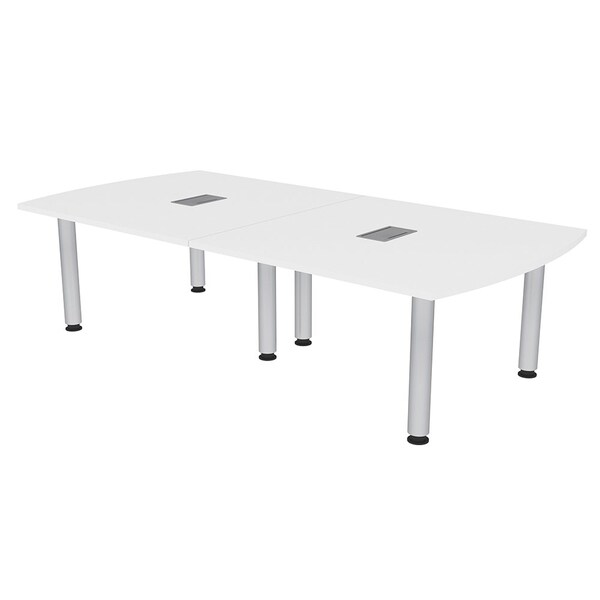 45 in W, 96 in L, 29 in H, Engineered Wood Top, White